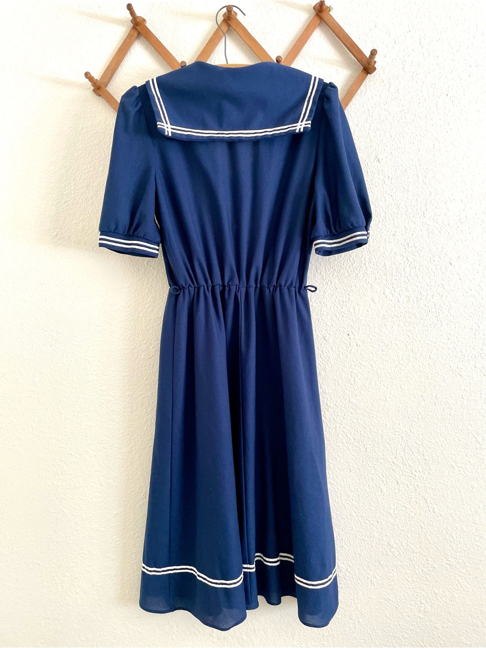 Vintage 1970s Blue and White Sailor Dress - Picture 3 of 11